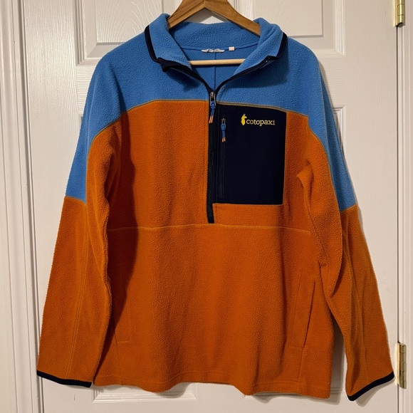 Cotopaxi Abrazo Half-Zip Fleece Jacket Men’s Size Medium Blue Orange Sweater - Picture 2 of 9